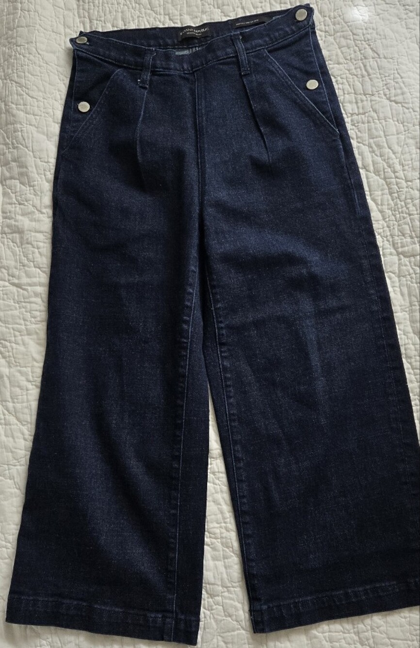 Banana Republic Dark Indigo Wide-Leg Jeans